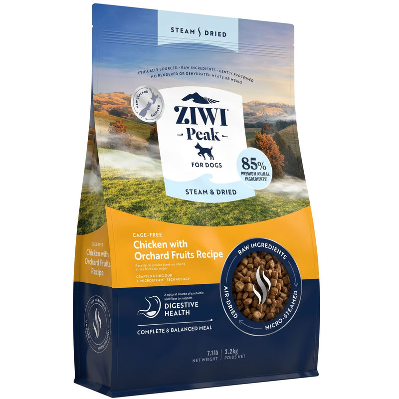 Ziwi Peak Steam and Dried Dog Food Cage-Free Chicken with orchard Fruits