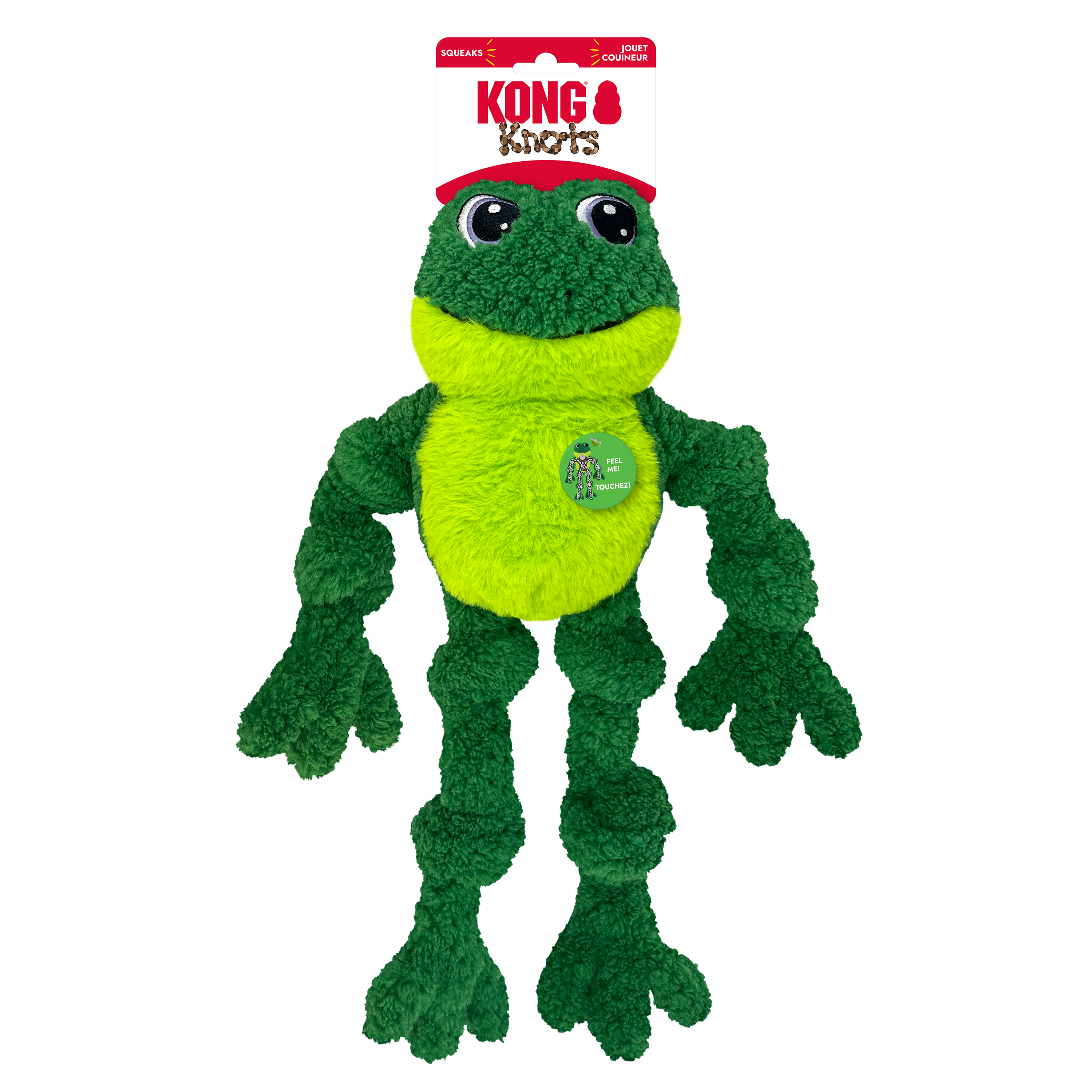 KONG Dog Toys Knots Frog in its retail pack