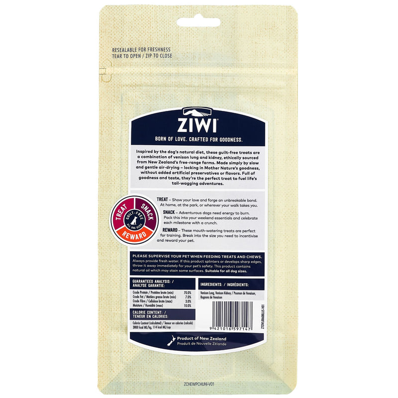 ZIWI Dog Treats Venison Lung & Kidney - 60g | PeekAPaw Pet Supplies