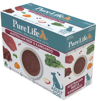 Pure Life Australian Beef and Kangaroo wet dog food carton at an angle