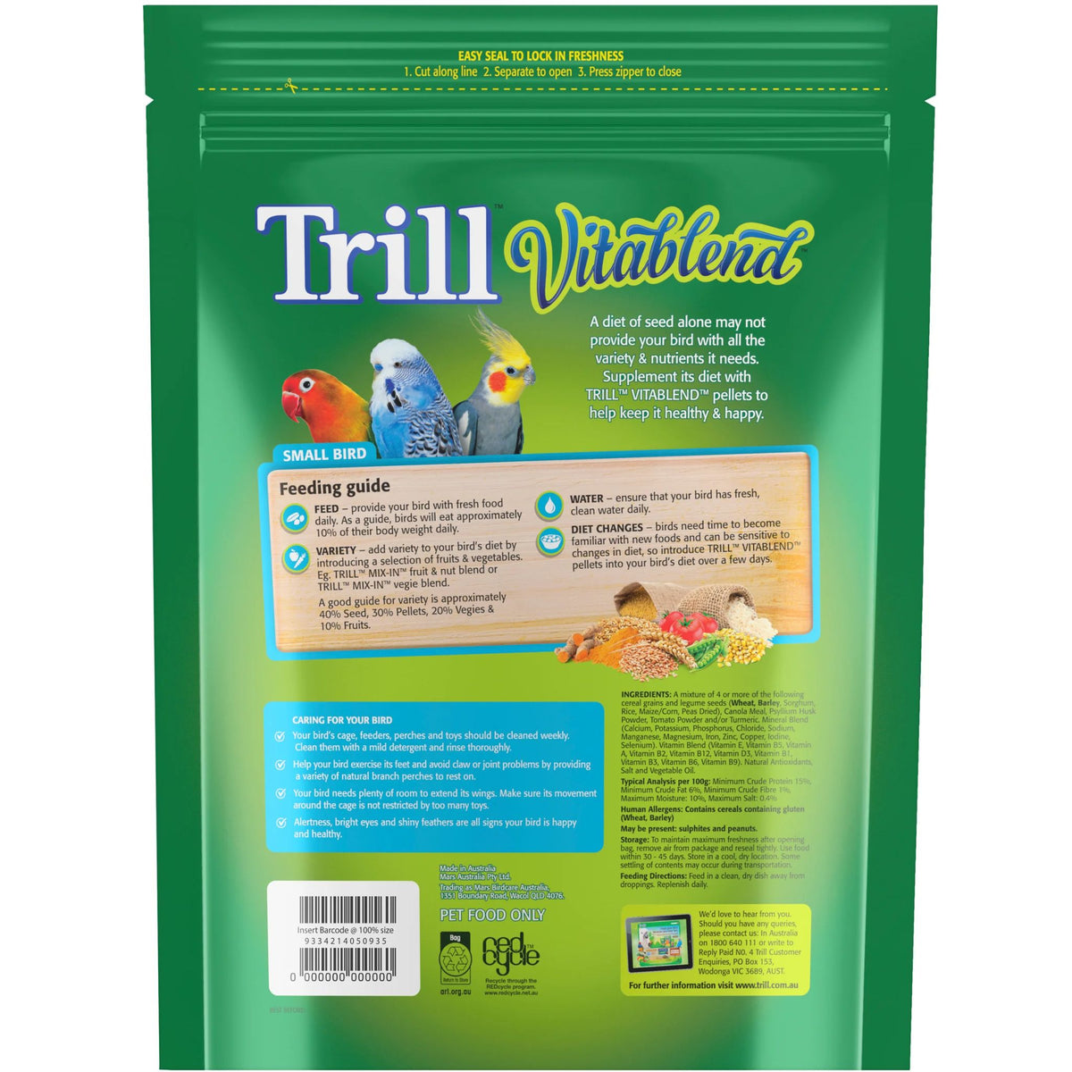 Trill Vitablend Pellets for Small Birds product detail 1