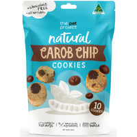 The Pet Project Natural Carob Chip Cookies for dogs, 10 cookie pouch, front of pack
