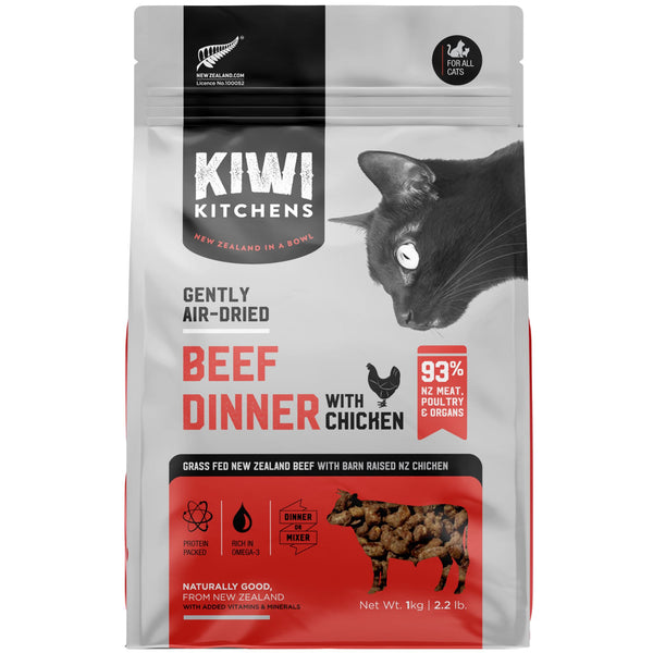 Kiwi Kitchens Air Dried Cat Food Beef Dinner with Chicken