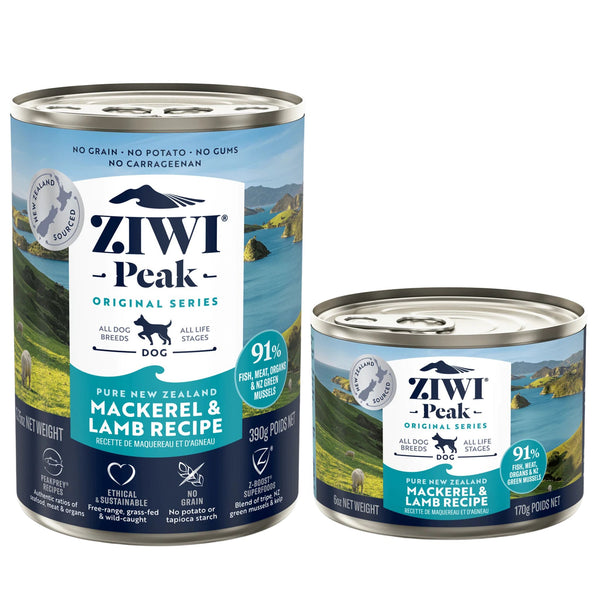 ZIWI Peak Dog Food Cans Mackerel & Lamb | PeekAPaw Pet Supplies