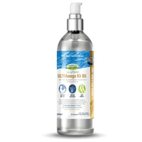 Crooked Lane Solutions ULTRAmega N3 Oil 200ml pump bottle front, labelled for dogs and cats