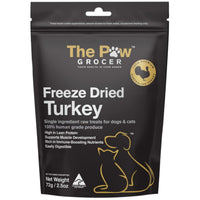 The Paw Grocer Black Label Turkey treats, 72g pack front