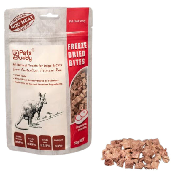 PetsBuddy Freeze-Dried Pet Treats for Dogs & Cats Kangaroo Meat