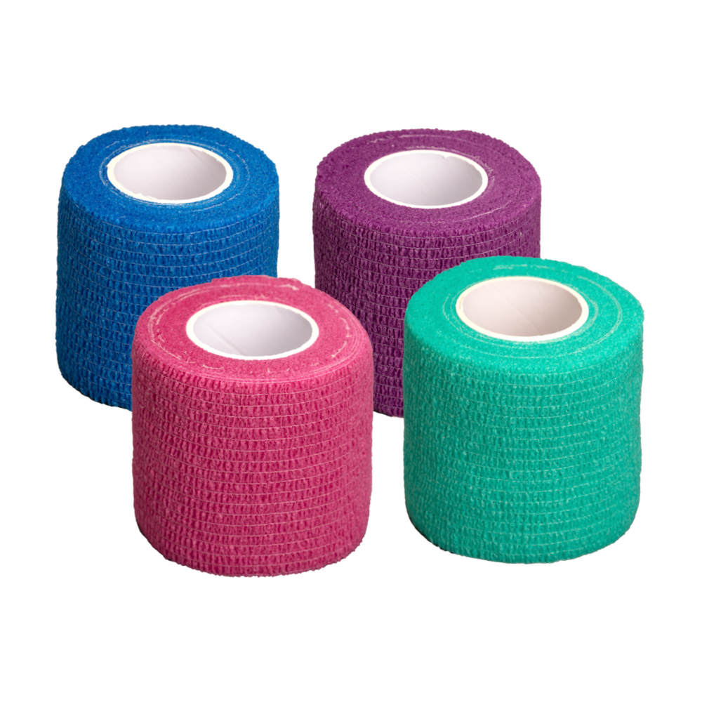 GVP Globalflex 5cm cohesive bandage rolls in assorted colours