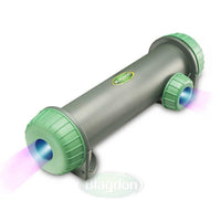 Blagdon Minipond green water UV clarifier, grey body with green collars and UV glow