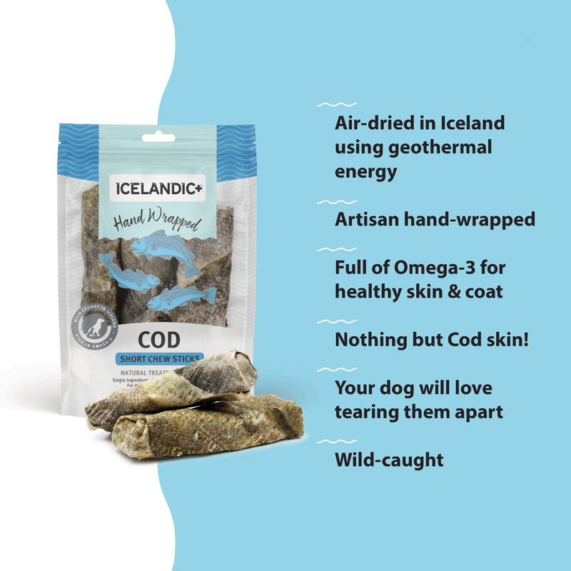 Icelandic+ Dog Treats Cod Short Chew Sticks