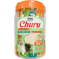 Inaba Churu Puree Chicken & Seafood Varieties, lickable puree tubes, 50 x 14g, cat treat