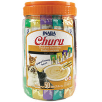 Inaba Churu Puree Chicken Varieties, lickable puree tubes, jar of 50 x 14g, cat treat