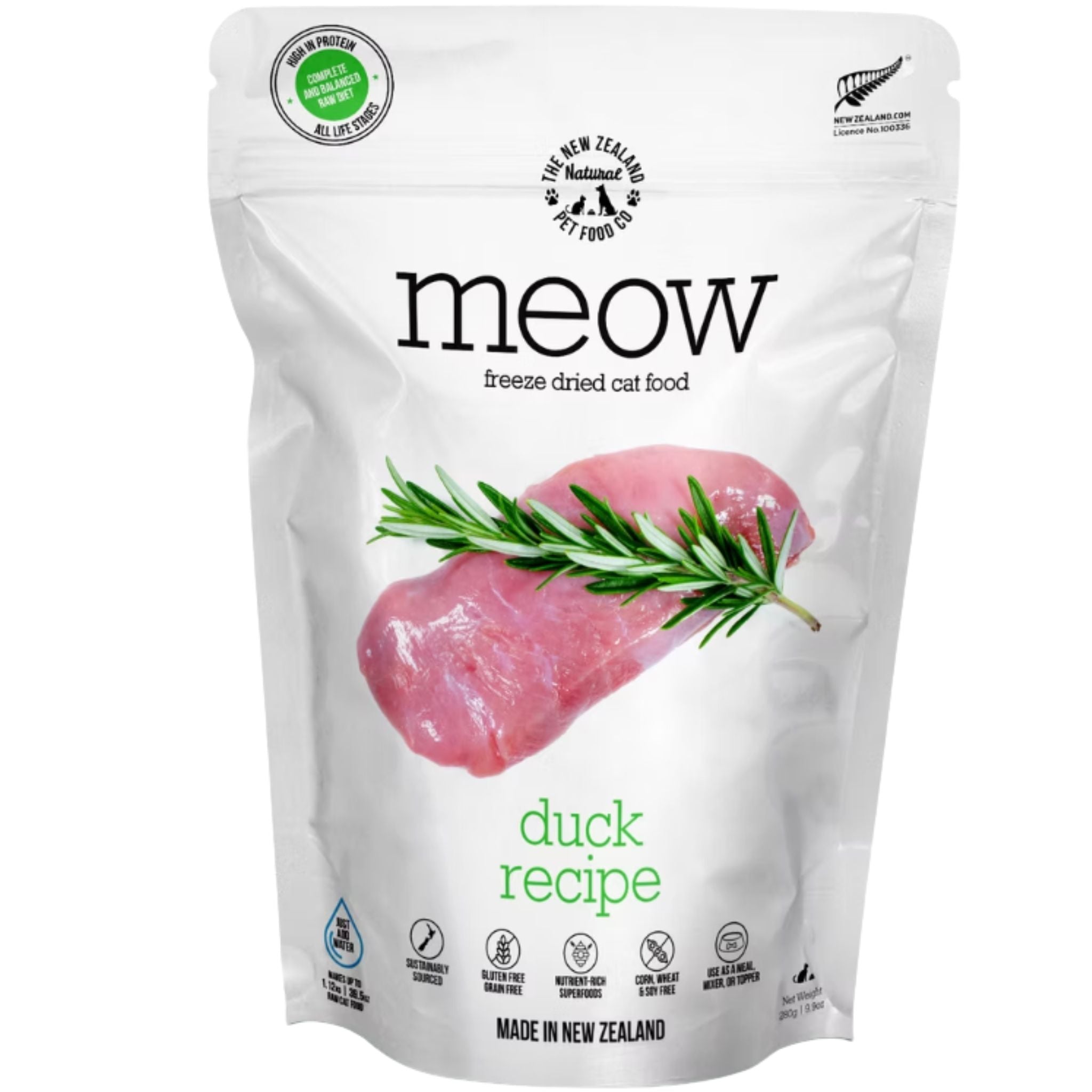 The New Zealand Natural Meow Freeze Dried Cat Food Duck