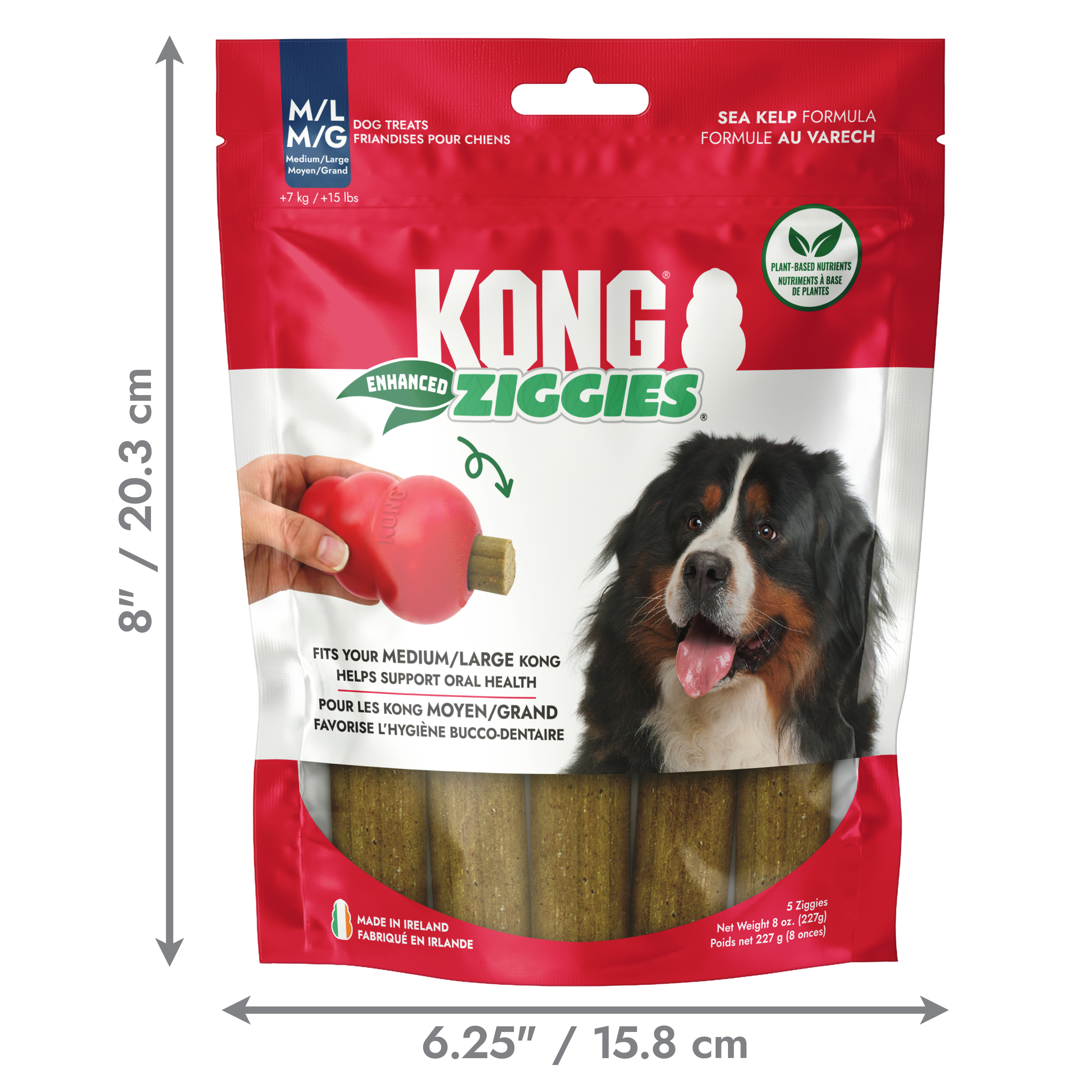 KONG Dog Treats Ziggies Enhanced in retail packaging