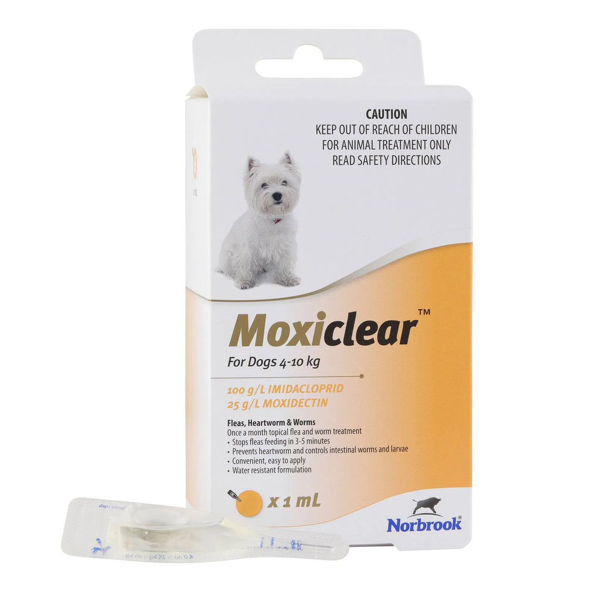 Moxiclear Spot-On for Dogs 4-10kg, yellow 3 pack carton