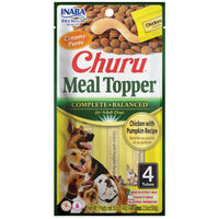 Inaba Churu Meal Topper Chicken with Pumpkin, lickable puree, 6 packs of 4 x 14g, dog meal topper