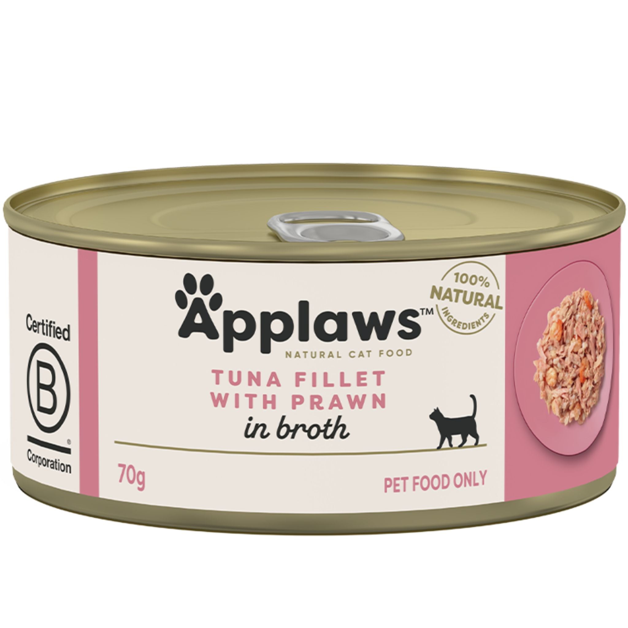 Applaws Natural Wet Cat Food Tin Tuna Fillet with Prawn
