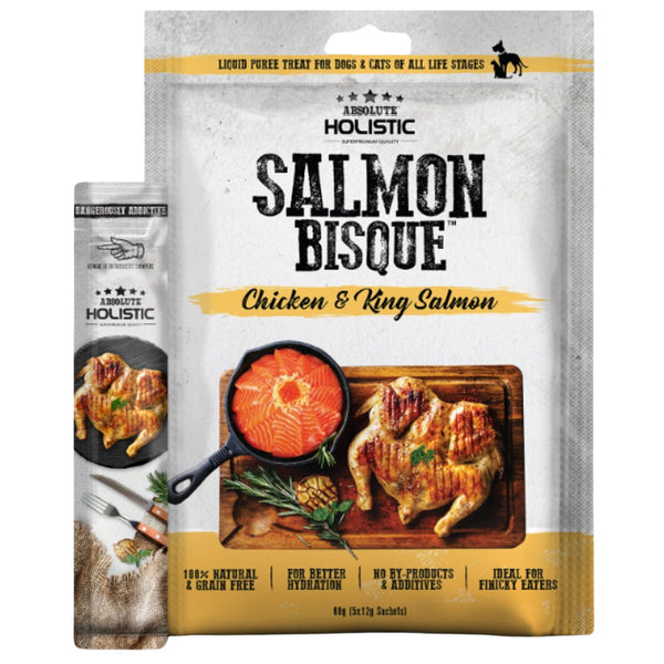 Absolute Holistic Bisque Chicken & King Salmon Pet Treats for Cats & Dogs