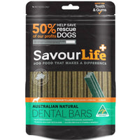 SavourLife Australian Natural Dental Bars, triple-ridge design, 5 Bars, dental treats for medium and large dogs