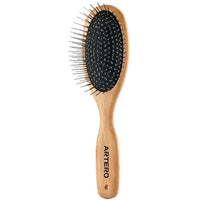 Artero Nature Collection supersoft smooth metal pin brush, bamboo handle with a black pad and long pins