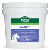 Stance Equitec UlcaBuf stomach pH support supplement for horses in a 2kg tub