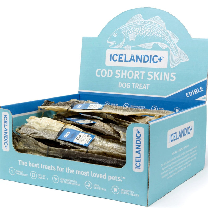 Icelandic+ Dog Treats Cod Short Skin Sticks 20-25cm