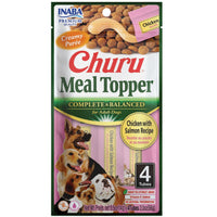 Inaba Churu Meal Topper Chicken with Salmon, lickable puree, 6 packs of 3 x 48g, dog meal topper