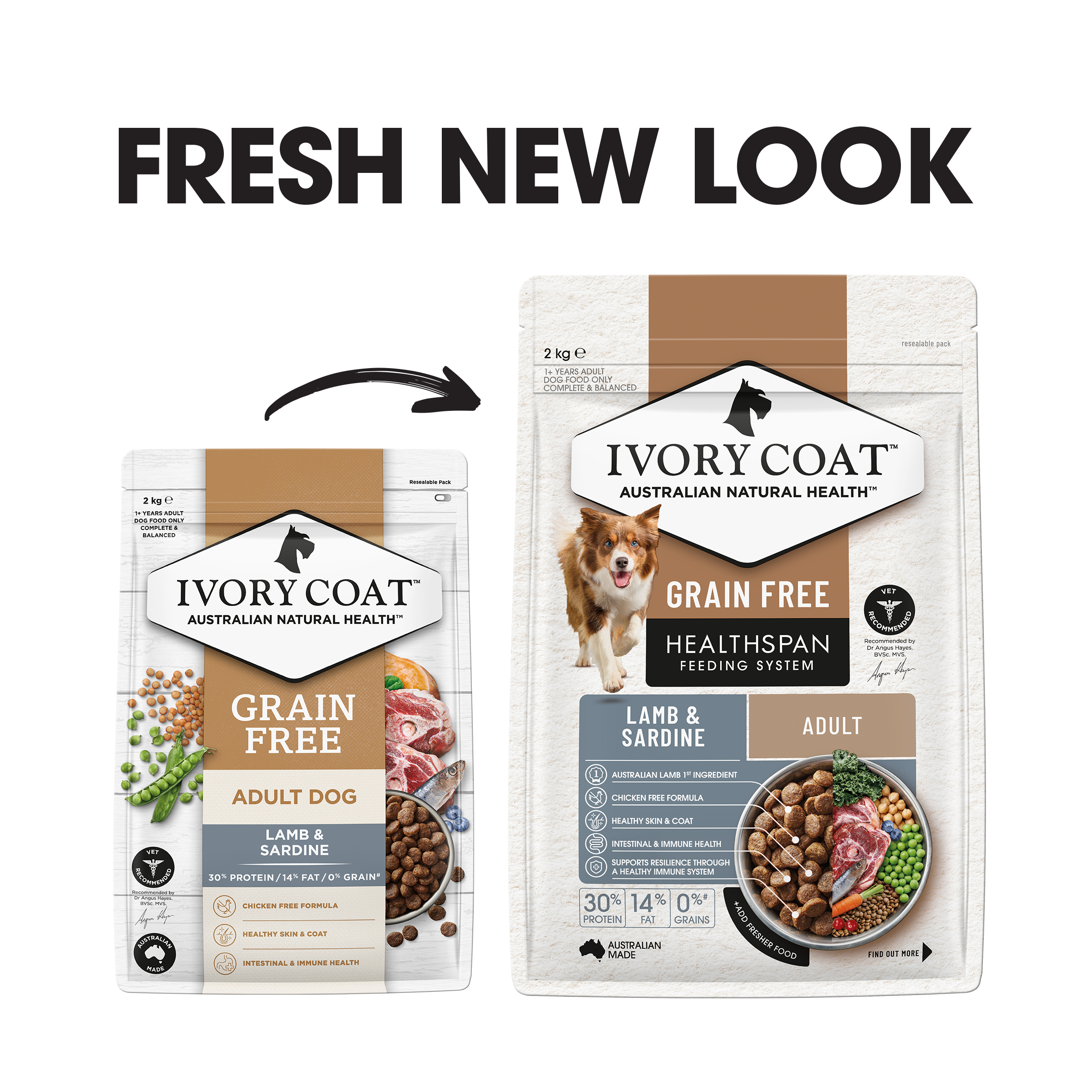 Ivory Coat Grain Free Adult All Breeds Dry Dog Food Lamb & Sardine product detail 1
