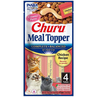 Inaba Churu Meal Topper Chicken Recipe for adult cats, front of the 4-tube pack