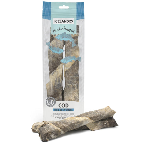 Icelandic+ Dog Treats Cod Skin Long Chew Sticks