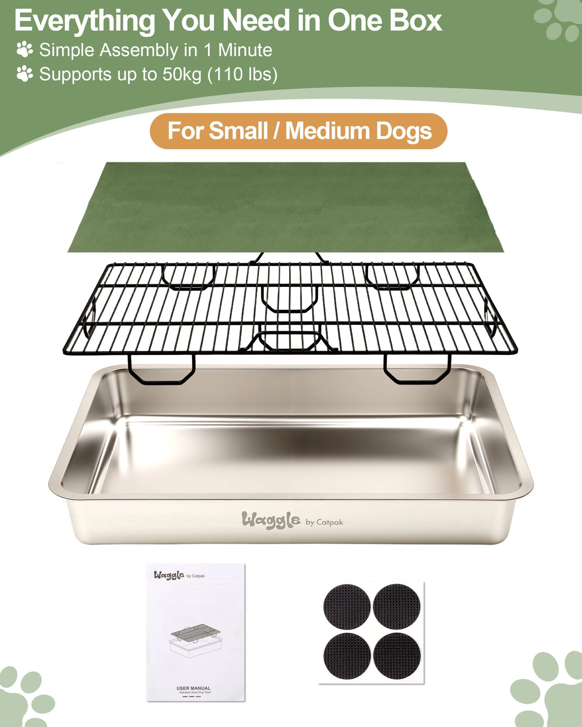 CatPak Waggle Stainless Steel Dog Toilet - view 7
