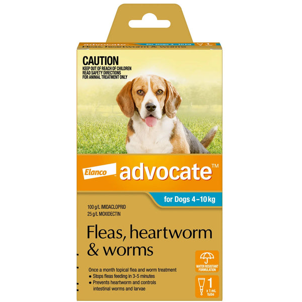 Advocate for Dogs 4-10Kg Aqua - 1 Pack | PeekAPaw Pet Supplies