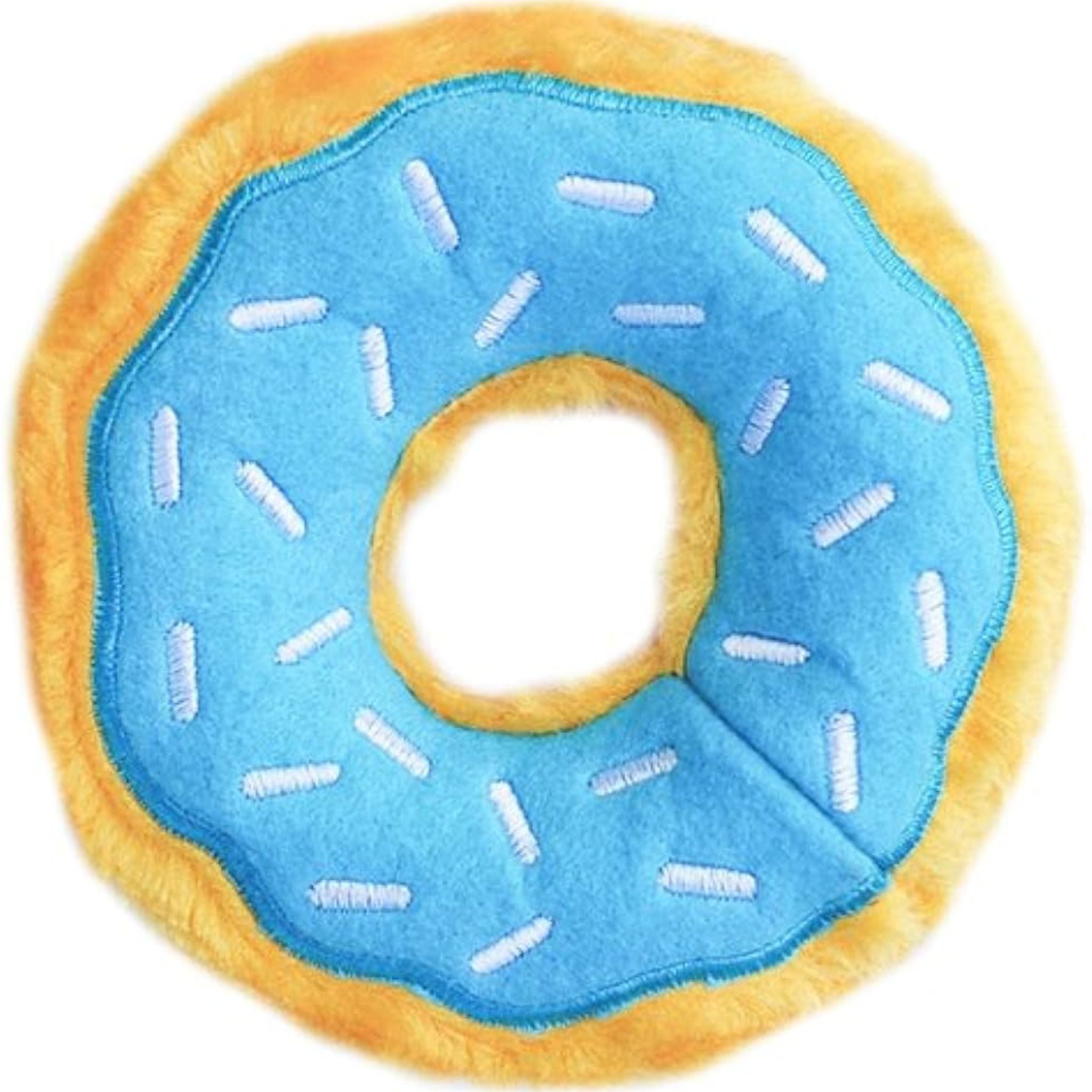 Zippy Paws Dog Toys Plush Donutz Junior - Blueberry | PeekAPaw Pet Supplies