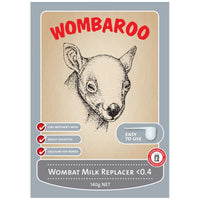 Wombaroo Wombat Milk Replacer <0.4, 140g, for wombat joeys under 40% through pouch life