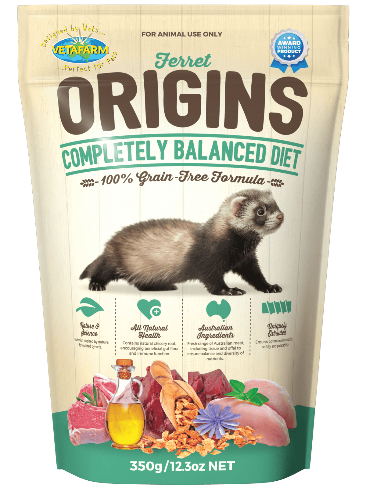 Vetafarm Ferret Origins 350g – front of pack