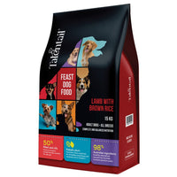 Talentail Feast Lamb with Brown Rice dry dog food, 15kg bag front of pack
