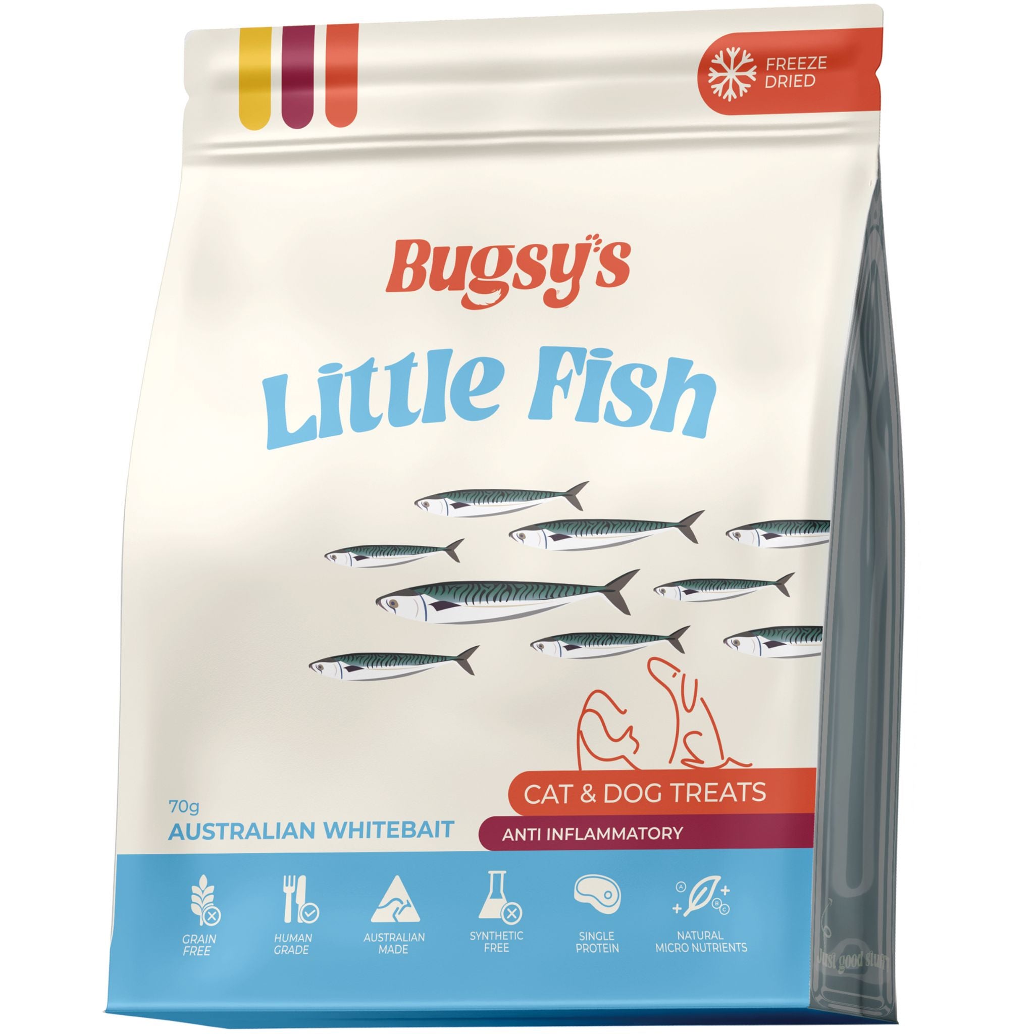 Bugsy's Freeze-Dried White Bait Pet Treats