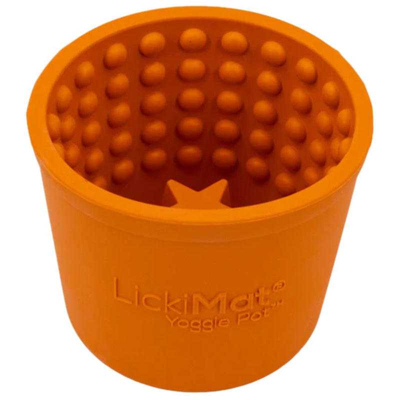 LickiMat Dog Yoggie Pot - Orange | PeekAPaw Pet Supplies