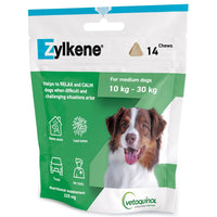 Zylkene Calming Chews pouch for medium dogs, green pack of 14 chews