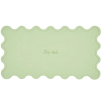 Lilly and Dash Wave Placemat in Mint, a scalloped edge green silicone feeding mat