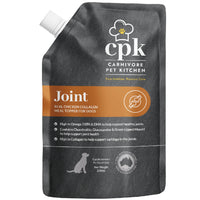 Carnivore Pet Kitchen Joint meal topper for dogs, black stand-up pouch