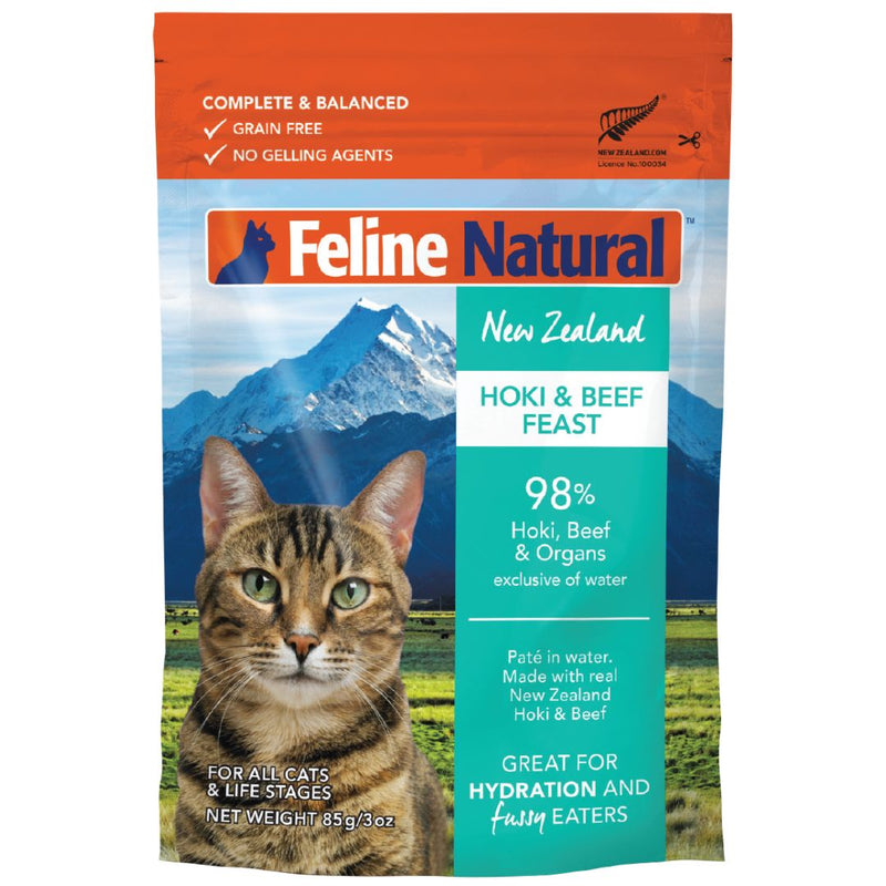 Feline Natural Hoki & Beef Wet Cat Food in Pouches