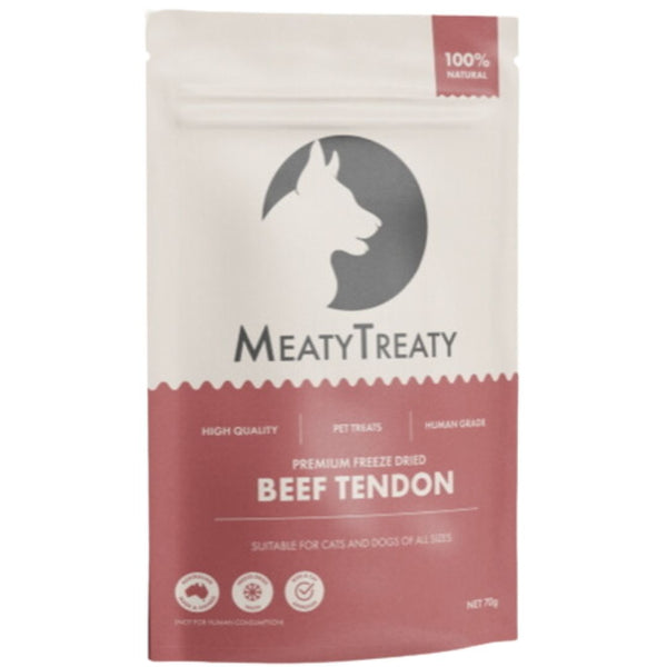 Meaty Treaty Freeze Dried Beef Tendon Pet Treats for Dog & Cat