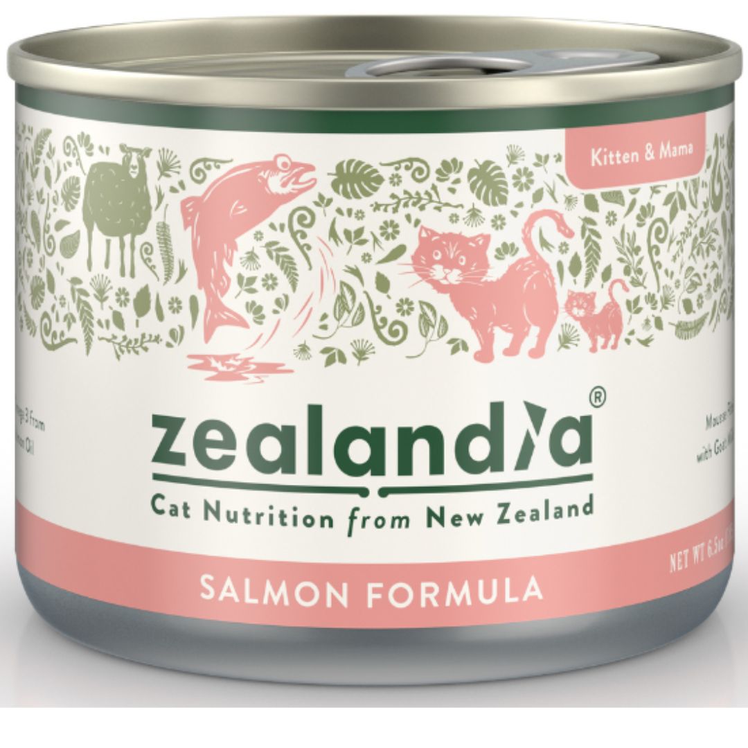 ZEALANDIA Premium Wet Cat Food Salmon for Kitten & Mama 185g x 24