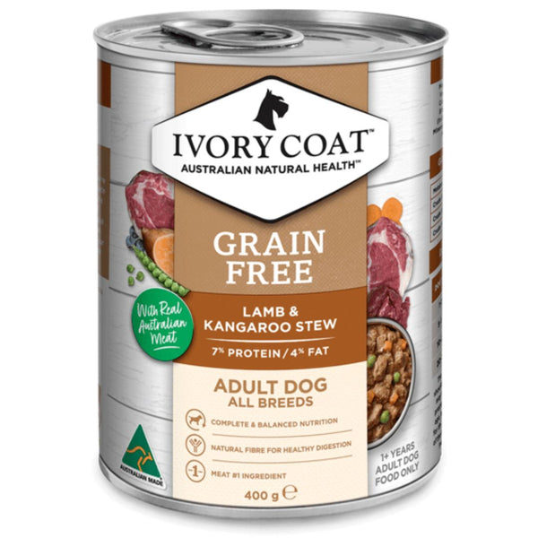 Ivory Coat Grain Free Adult Wet Dog Food Lamb & Kangaroo Stew