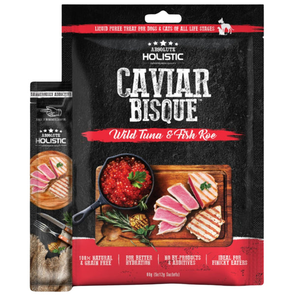 Absolute Holistic Bisque Wild Tuna & Fish Roe Pet Treats for Cats & Dogs