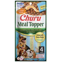 Inaba Churu Meal Topper Chicken with Cheese, lickable puree, 6 packs of 4 x 14g, dog meal topper
