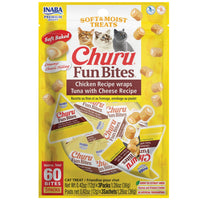 Inaba Cat Treat Churu Fun Bites Chicken Wraps Tuna with Cheese