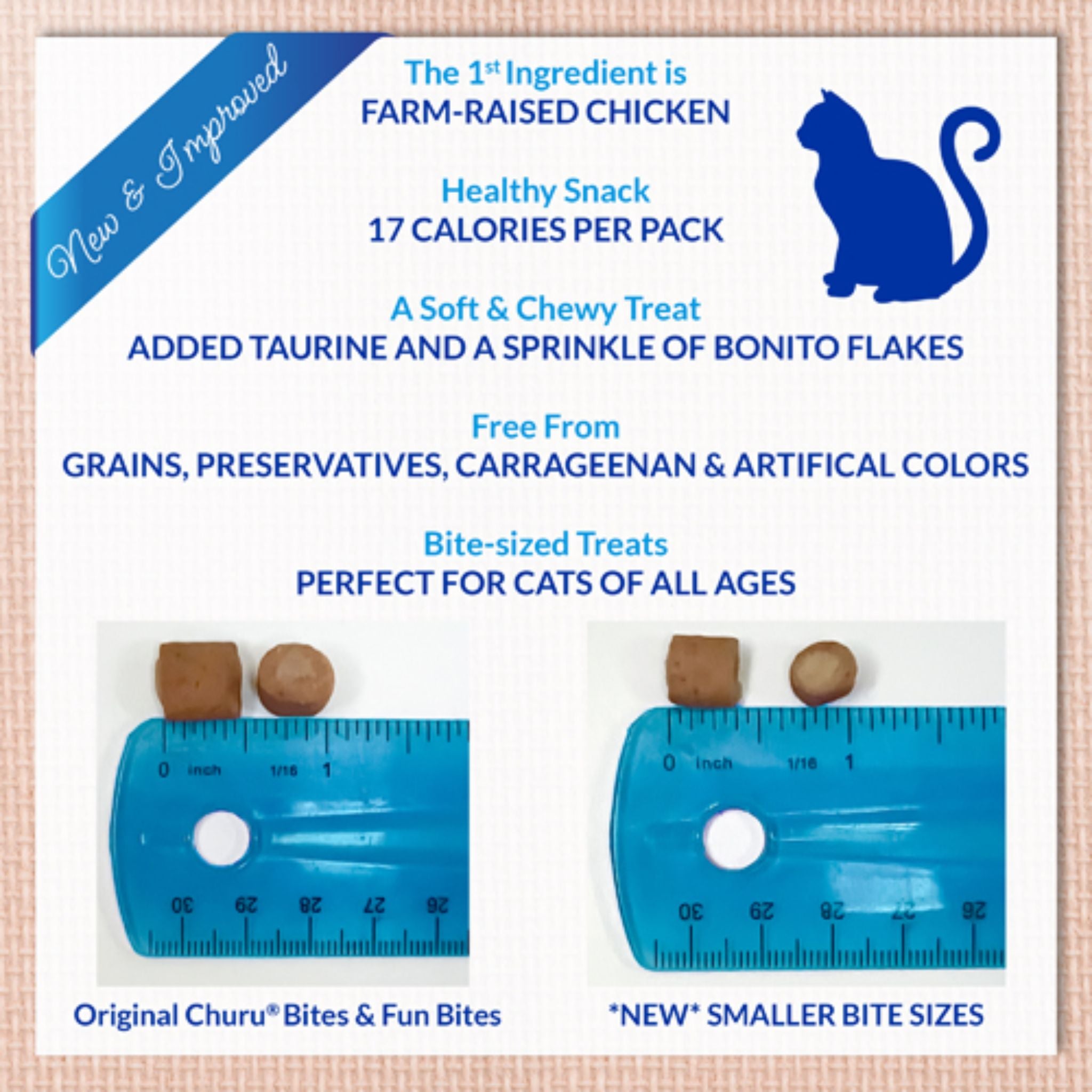 Inaba Cat Treat Churu Fun Bites Chicken Wraps Tuna with Cheese