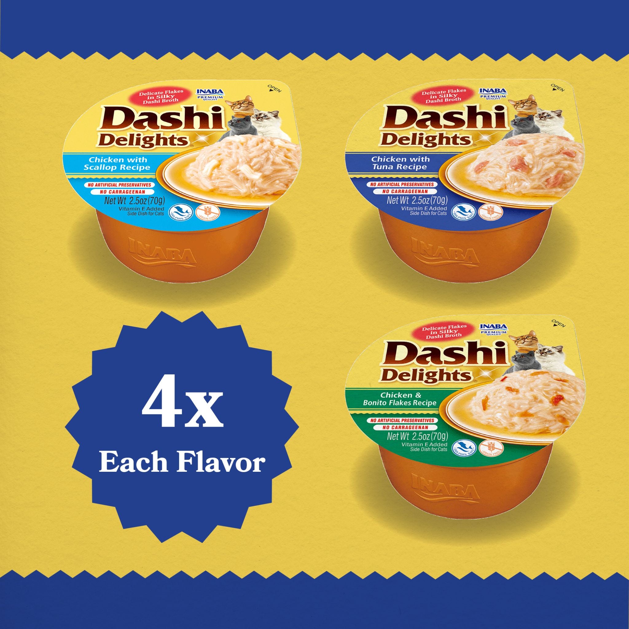 Inaba Cat Treat Dashi Delights Cup Seafood Variety